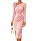 👗✨Women's Ruched Midi Dress with 3D Rose Details