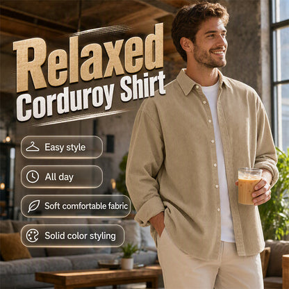 ✨ Timeless Comfort | Men's Relaxed-Fit Corduroy Button-Up Shirt✨𝘉𝘶𝘺 2 𝘢𝘯𝘥 𝘨𝘦𝘵 𝘢𝘯 𝘦𝘹𝘵𝘳𝘢 8% 𝘥𝘪𝘴𝘤𝘰𝘶𝘯𝘵