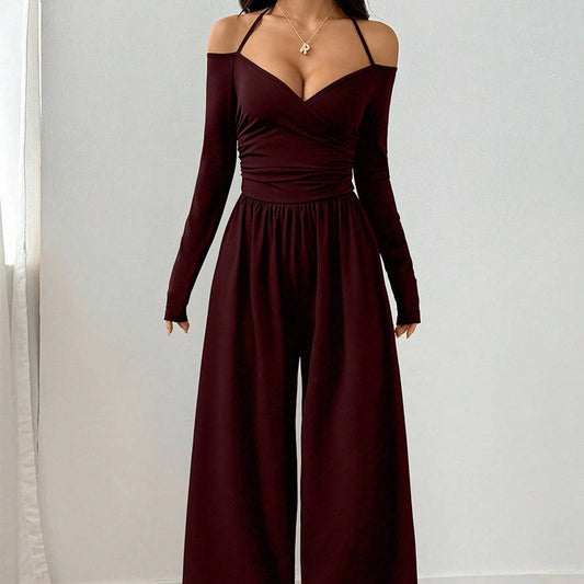 👗✨Women's Elegant Halter Neck Deep V Jumpsuit✨𝘉𝘶𝘺 𝘢𝘯𝘺 2 𝘢𝘯𝘥 𝘨𝘦𝘵 𝘢𝘯 𝘦𝘹𝘵𝘳𝘢 8% 𝘥𝘪𝘴𝘤𝘰𝘶𝘯𝘵