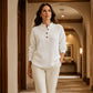 Women's Waffle Knit Henley Sweatshirt