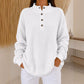 Women's Waffle Knit Henley Sweatshirt