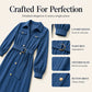 Women's Corduroy Midi Shirt Dress with Belt