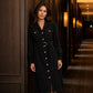 Women's Corduroy Midi Shirt Dress with Belt