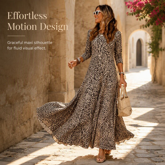 👗✨Timeless Statement Style | Women's Leopard Print Long-Sleeve Maxi Dress✨𝘉𝘶𝘺 𝘢𝘯𝘺 2 𝘢𝘯𝘥 𝘨𝘦𝘵 𝘢𝘯 𝘦𝘹𝘵𝘳𝘢 8% 𝘥𝘪𝘴𝘤𝘰𝘶𝘯𝘵