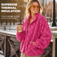 ✨👚Women's Checkerboard Snap Button Plush Jacket
