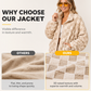 ✨👚Women's Checkerboard Snap Button Plush Jacket