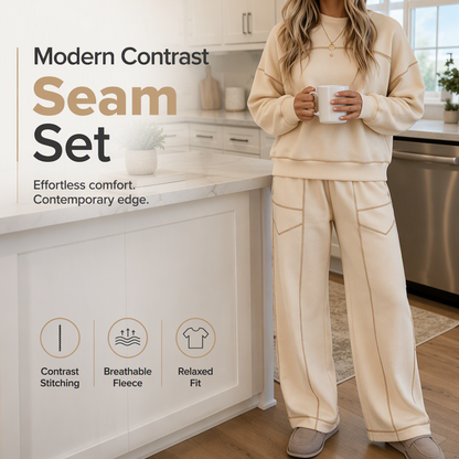 👗✨Women's Pullover Sweatshirt & Wide-Leg Pants Set