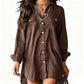 ✨👚Women's Cotton Linen Long Sleeve Shirt Dress