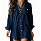 ✨👚Women's Cotton Linen Long Sleeve Shirt Dress