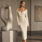 👗✨Women's Elegant Wrap V-Neck Ribbed Knit Dress