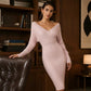👗✨Women's Elegant Wrap V-Neck Ribbed Knit Dress