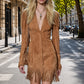👗✨Women's Ruffle Sleeve Fringe Dress