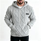 ✨Men's Plush Diamond Cable Knit Textured Hoodie