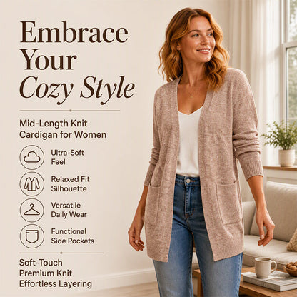 ✨👚Women's Casual Open Front Knit Cardigan