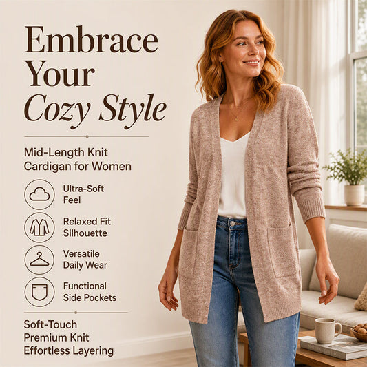 ✨👚Women's Casual Open Front Knit Cardigan