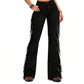 ✨Women's High-Waist Flare Jeans with Side Fringe