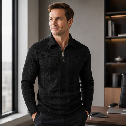 ✨Men's Long Sleeve Half-Zip T-Shirt