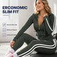 👗✨Women's Striped Zip-Up Hoodie & Pants Set