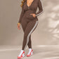 👗✨Women's Striped Zip-Up Hoodie & Pants Set