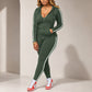 👗✨Women's Striped Zip-Up Hoodie & Pants Set
