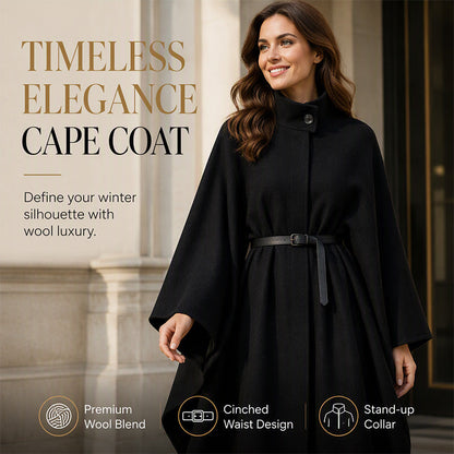 ✨👚Women’s Elegant Stand-Collar Cape Coat