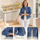 ✨👚Women's Vintage Symmetrical Button Denim Jacket