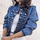 ✨👚Women's Vintage Symmetrical Button Denim Jacket