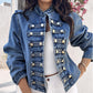 ✨👚Women's Vintage Symmetrical Button Denim Jacket