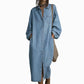 👗✨Women's Casual Loose Denim Shirt Dress