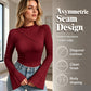 ✨👚Flattering Asymmetric Ruffle Top