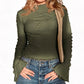 ✨👚Flattering Asymmetric Ruffle Top