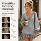 👗✨Women's Lantern Sleeve V Neck Knit Dress