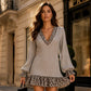 👗✨Women's Lantern Sleeve V Neck Knit Dress