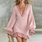 👗✨Women's Lantern Sleeve V Neck Knit Dress