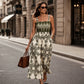 👗✨Women's Bohemian Print Smocked Jumpsuit