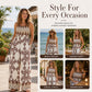 👗✨Women's Bohemian Print Smocked Jumpsuit