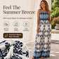 👗✨Women's Bohemian Print Smocked Jumpsuit