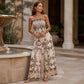 👗✨Women's Bohemian Print Smocked Jumpsuit