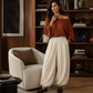 👗✨Women's Off-Shoulder Knit Top & Casual Pants Set