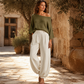 👗✨Women's Off-Shoulder Knit Top & Casual Pants Set