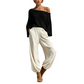 👗✨Women's Off-Shoulder Knit Top & Casual Pants Set