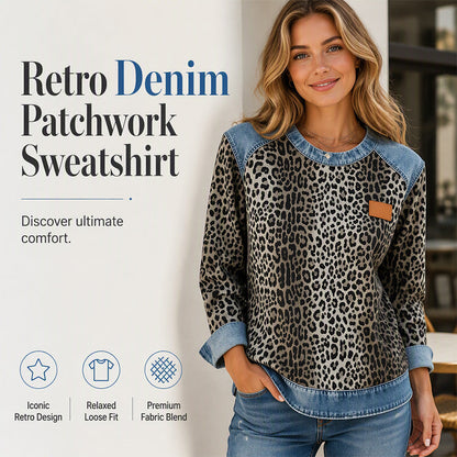 ✨👚Women's Casual Crewneck Leopard Print Sweatshirt