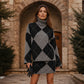 🍁New Fall Collection-Women's Argyle Knit Sweater & Skirt Set