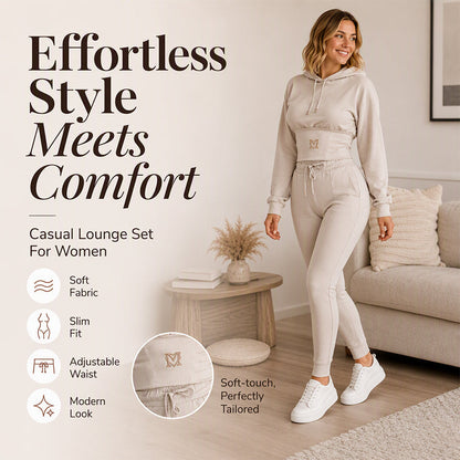 ✨🍁New Fall Collection-Women's Cinched Waist Hoodie & Pants Set