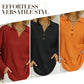 ✨🍁New Fall Collection-Women's V-Neck Waffle Knit Long Sleeve Top