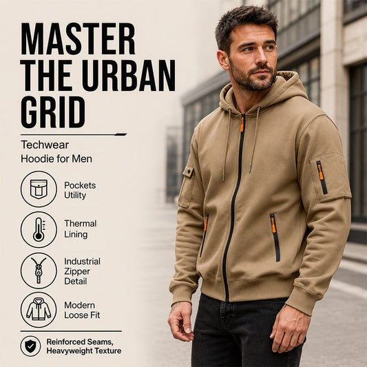 ✨Men's Full-Zip Hooded Cargo Jacket