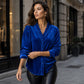 ✨👚Women's Solid Color Ruffle Neck Blouse