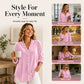 ✨👚Women's Solid Color Ruffle Neck Blouse