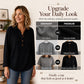 👚✨Women's Waffle Knit Long Sleeve Henley Top