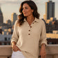 👚✨Women's Waffle Knit Long Sleeve Henley Top